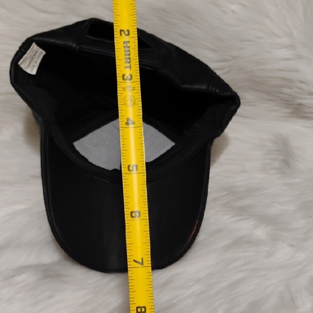 John Deere Black Faux Leather Hat with Orange Embroidery - Picture 7 of 12